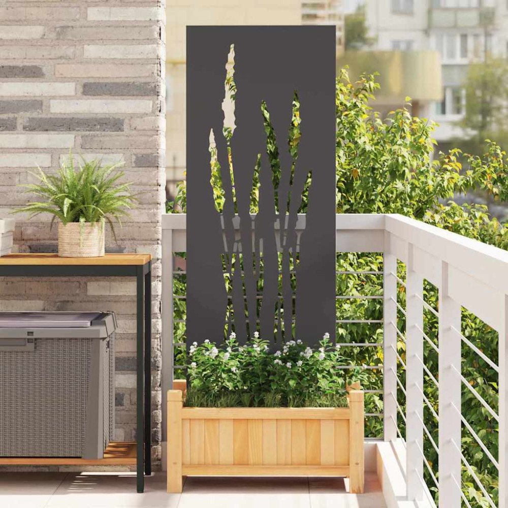 vidaXL Dekorativ Trädgårdspanel Svart 50 x 140 cm Kallvalsat stål