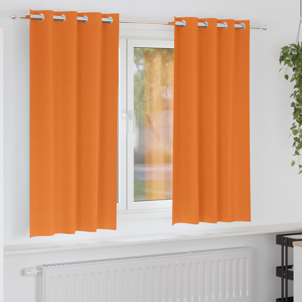 vidaXL Mörkläggningsgardiner med Ringar Klart Orange Polyester