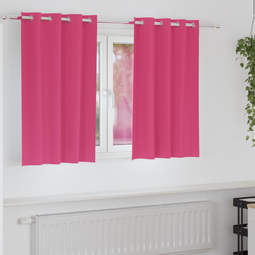 vidaXL Mörkläggningsgardiner med Ringar Klart Pink Polyester