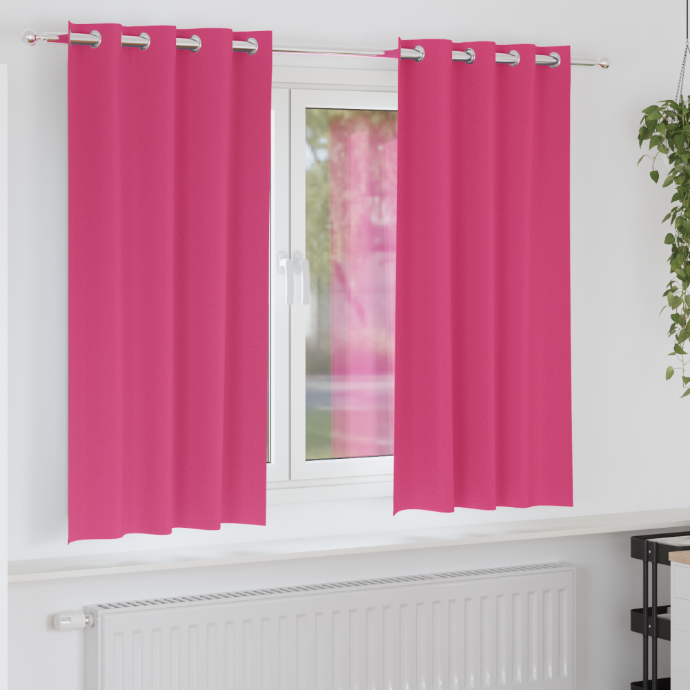 vidaXL Mörkläggningsgardiner med Ringar Klart Pink Polyester