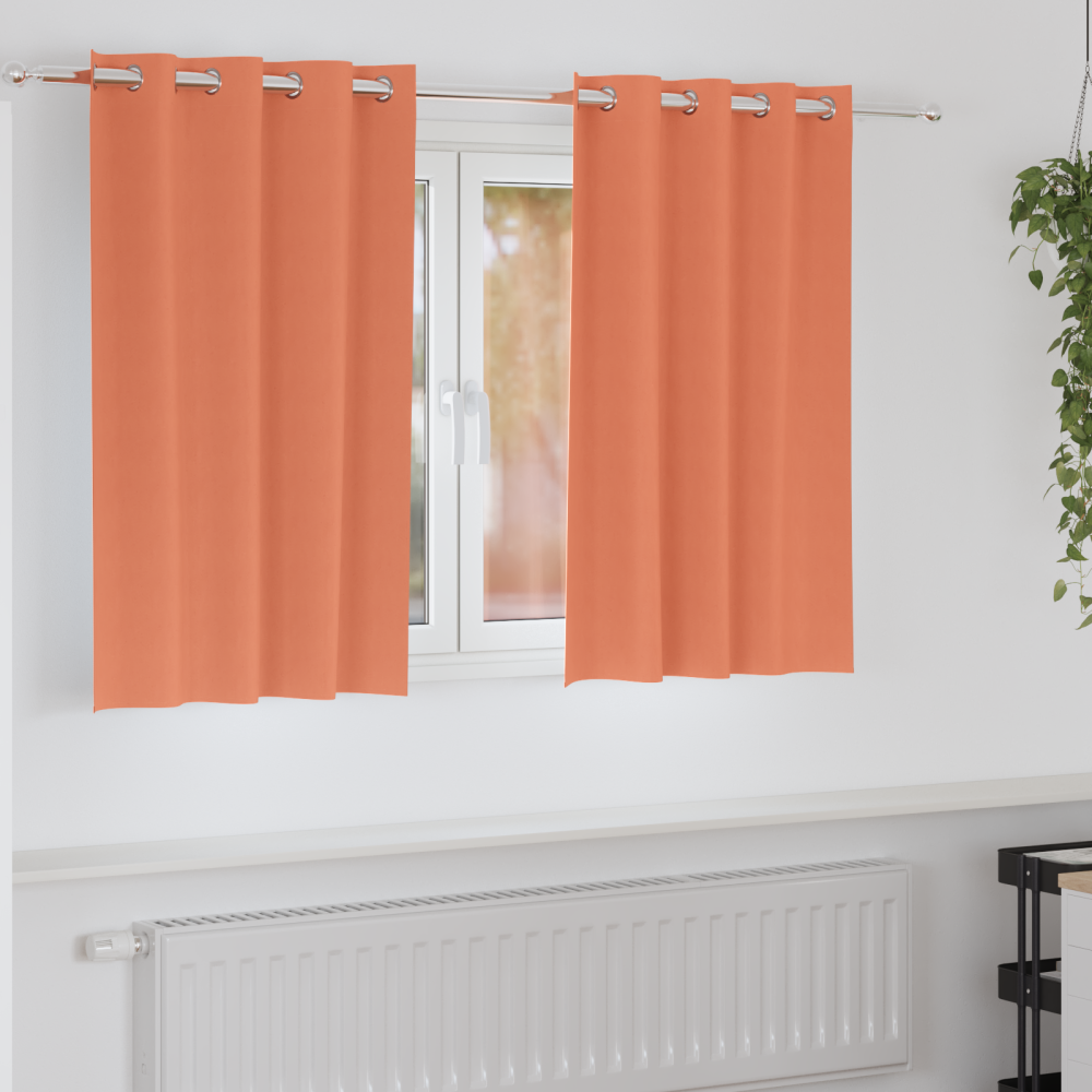 vidaXL Mörkläggningsgardiner med Ringar Terracotta Polyester