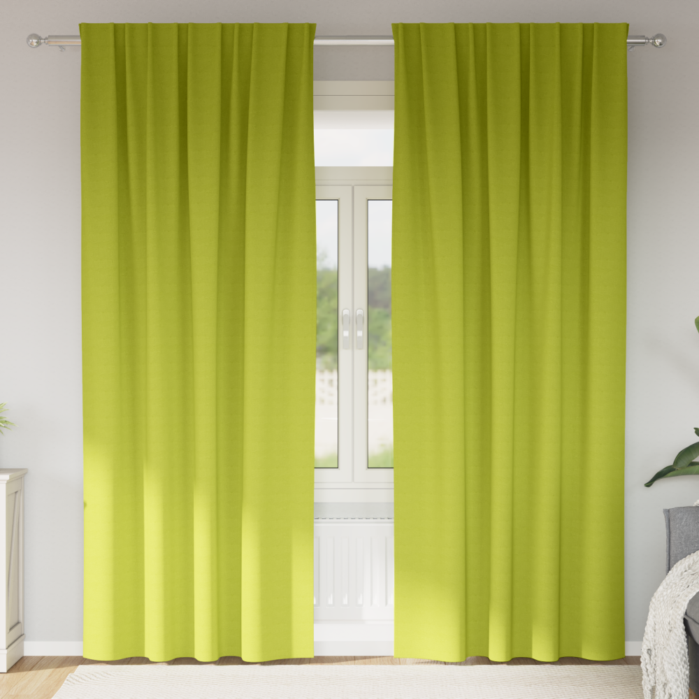 vidaXL Mörkläggningsgardiner med Ringar Grön Polyester