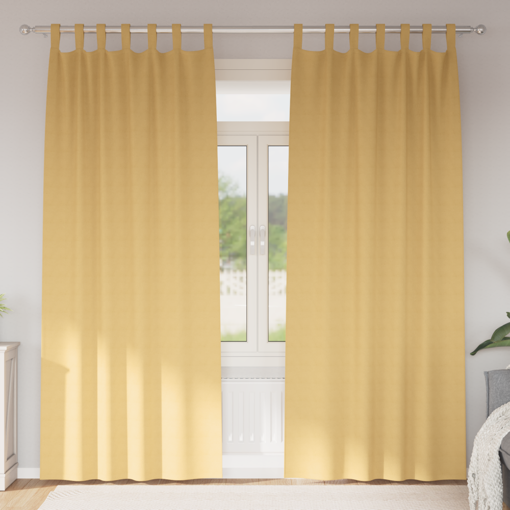 vidaXL Mörkläggningsgardiner med Ringar Beige Polyester