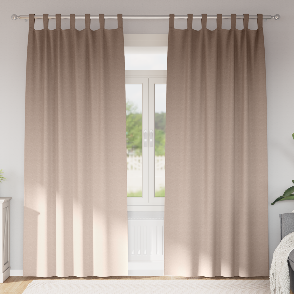 vidaXL Mörkläggningsgardiner med Ringar Taupe Polyester