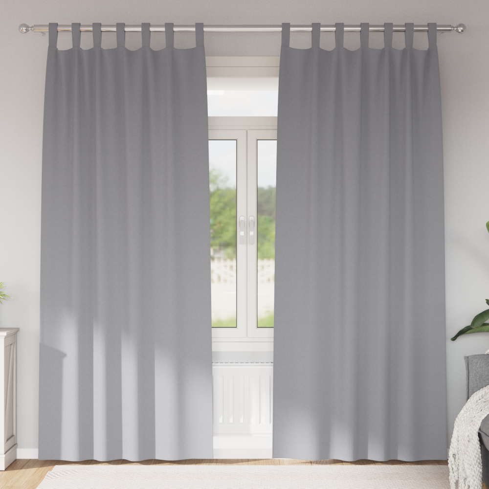 vidaXL Gardiner med gardiner 2 pcs Ljusgrå 245 x 140 cm Polyester
