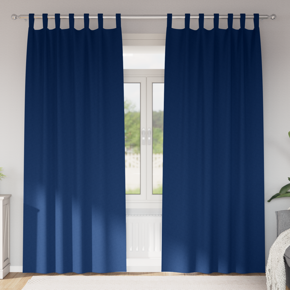 vidaXL Gardiner med gardiner 2 pcs Mörkblå 245 x 140 cm Polyester