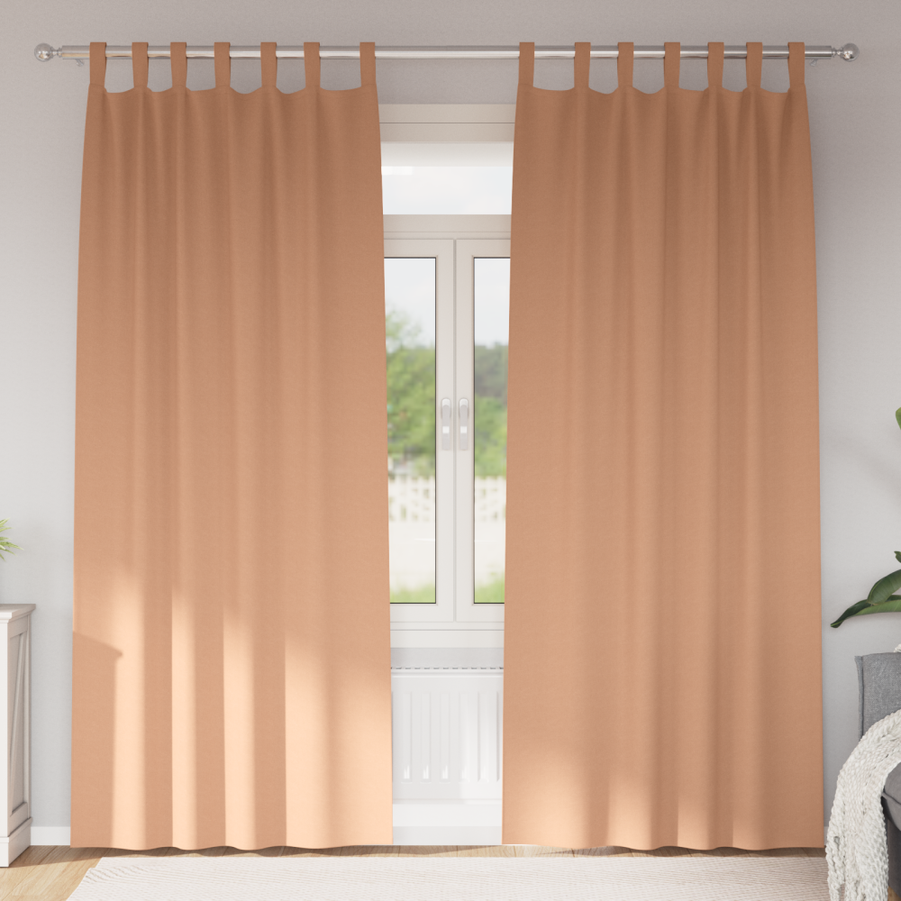 vidaXL Gardiner med gardiner 2 pcs Ljusbrun 260 x 140 cm Polyester