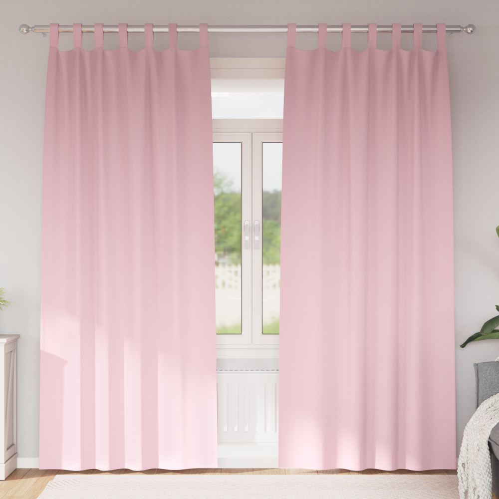 vidaXL Gardiner med gardiner 2 pcs Babyrosa 245 x 140 cm Polyester