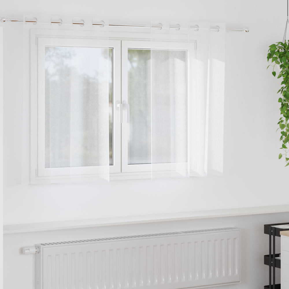 vidaXL Gardiner med gardiner 2 pcs Vit 140 x 140 cm Polyester