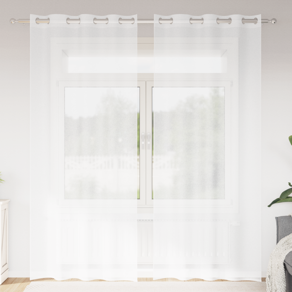 vidaXL Gardiner med gardiner 2 pcs Vit 140 x 225 cm Polyester