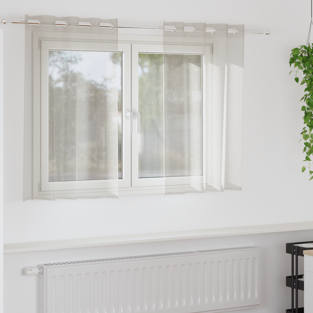 vidaXL Gardiner med gardiner 2 pcs Gräddvit 140 x 140 cm Polyester