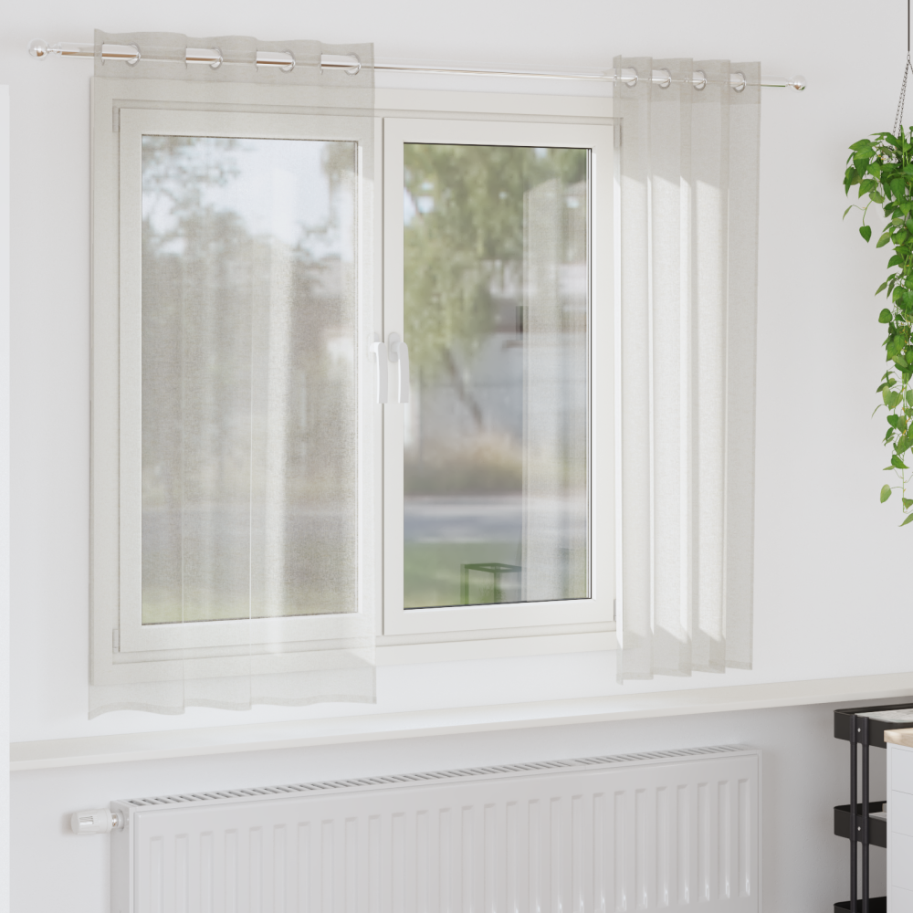 vidaXL Gardiner med gardiner 2 pcs Gräddvit 140 x 175 cm Polyester