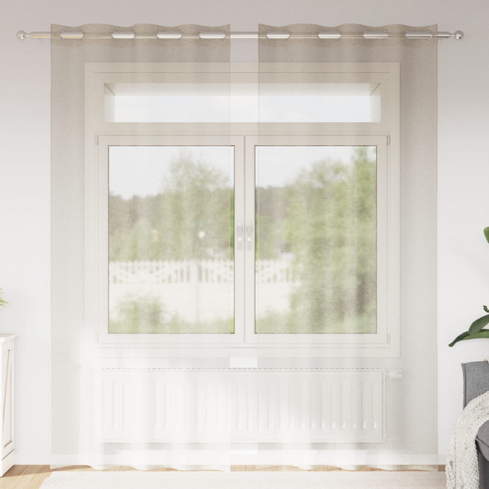 vidaXL Voile Gardin med gardiner 2 pcs Sand 140x260cm Polyester