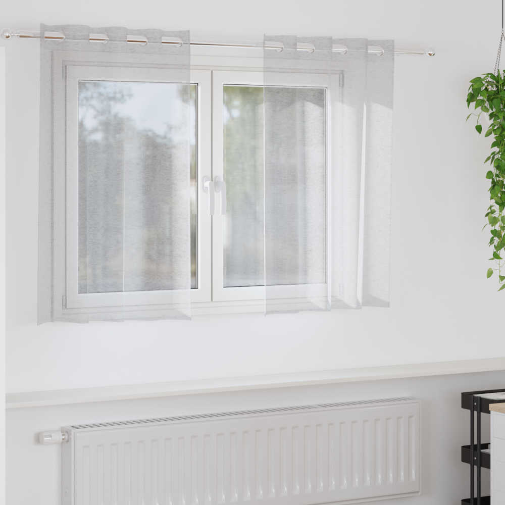 vidaXL Gardiner med gardiner 2 pcs Ljusgrå 140 x 140 cm Polyester