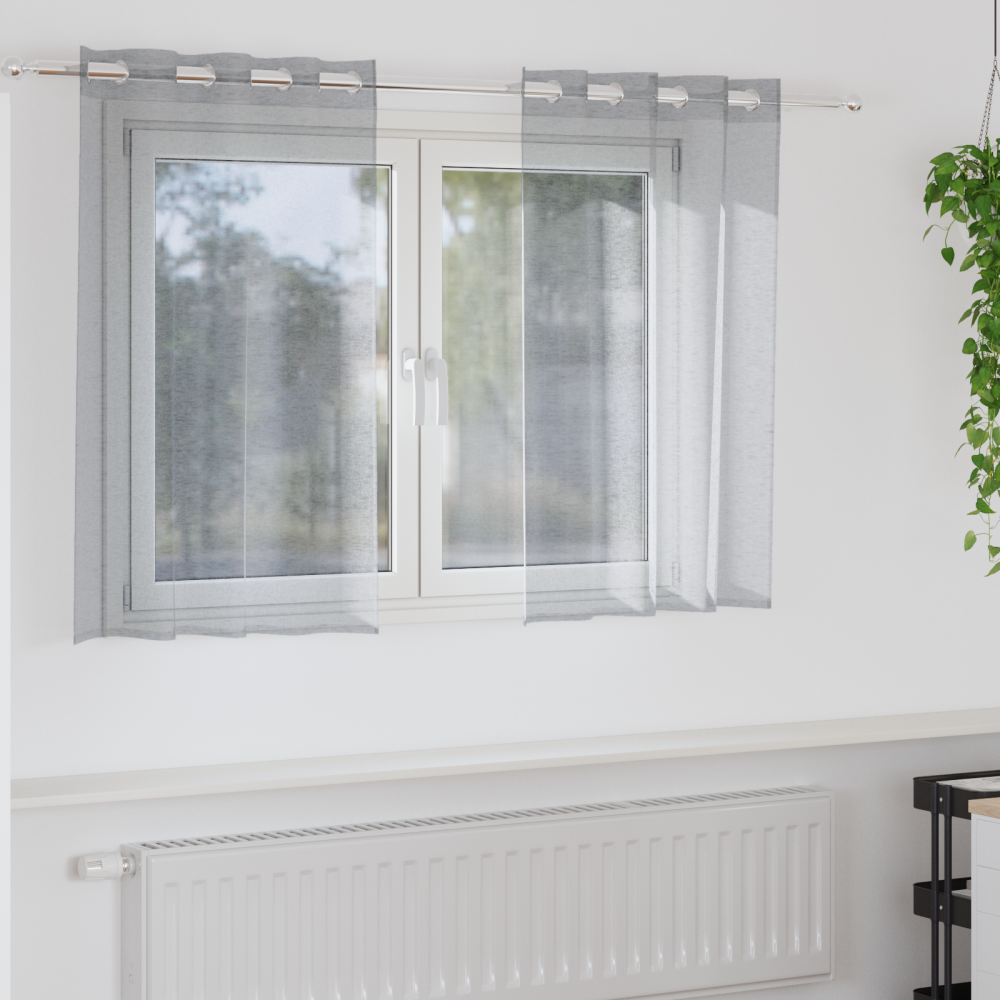 vidaXL Voile Gardin med gardiner 2 pcs Mörkgrå 140x140cm Polyester