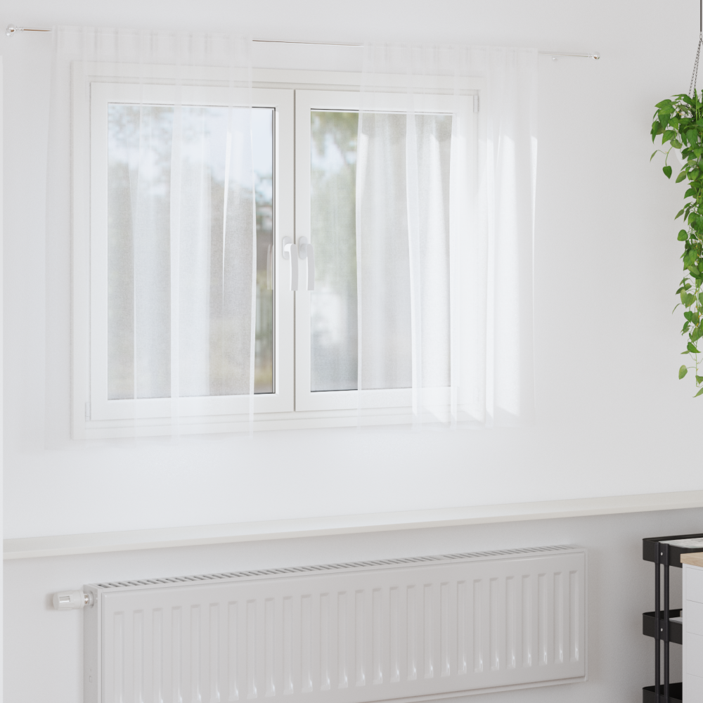 vidaXL Gardiner med gardiner 2 pcs Vit 140 x 140 cm Polyester