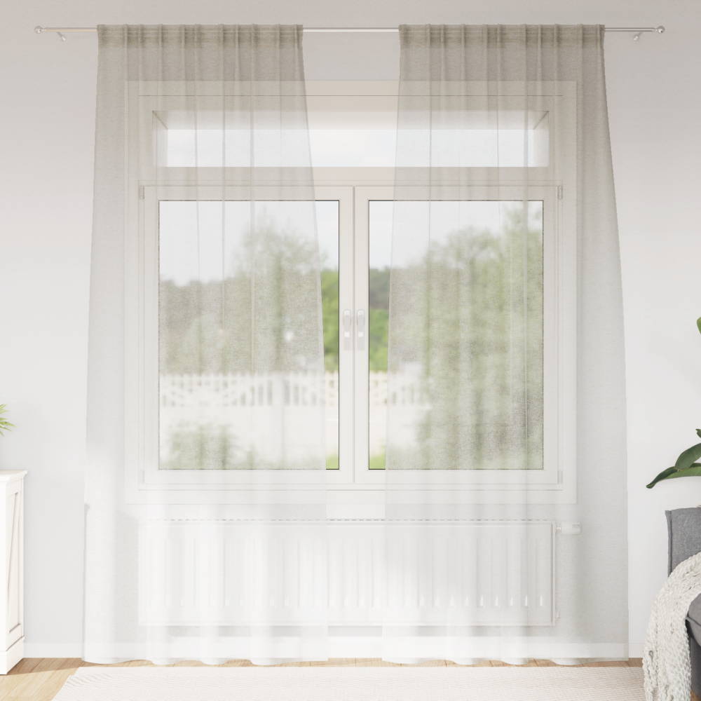 vidaXL Voile Gardin med gardiner 2 pcs Kräm 140x245cm Polyester