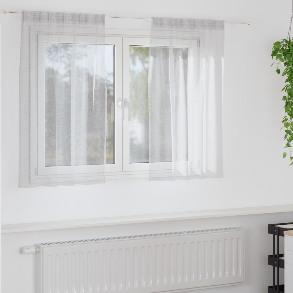 vidaXL Gardiner med gardiner 2 pcs Ljusgrå 140 x 140 cm Polyester