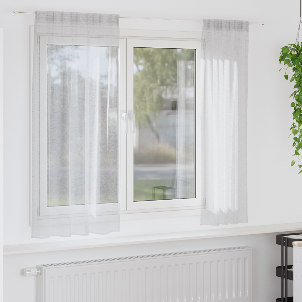 vidaXL Voile Gardin med gardiner 2 pcs Ljusgrå 140x175cm Polyester