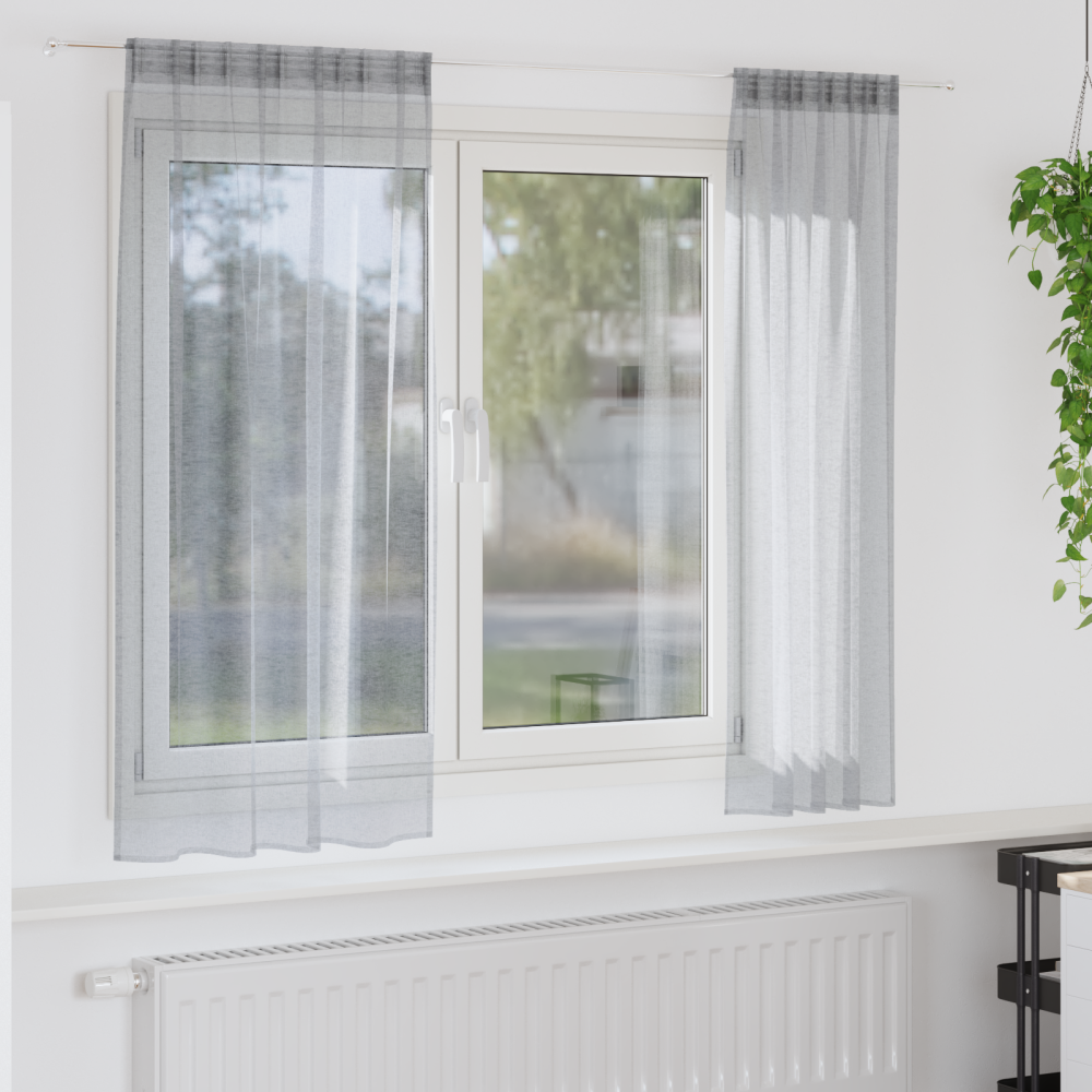 vidaXL Gardiner med gardiner 2 pcs Mörkgrå 140 x 175 cm Polyester