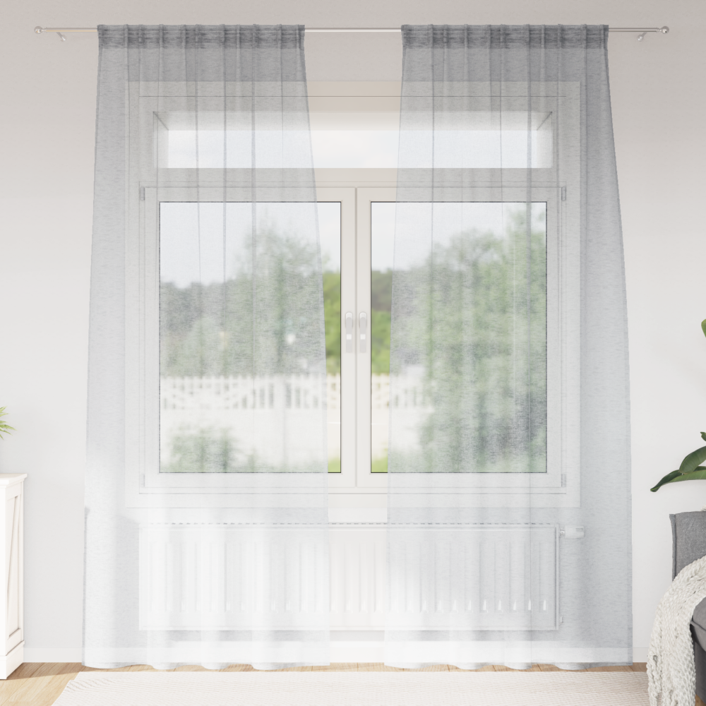 vidaXL Voile Gardin med gardiner 2 pcs Mörkgrå 140x245cm Polyester