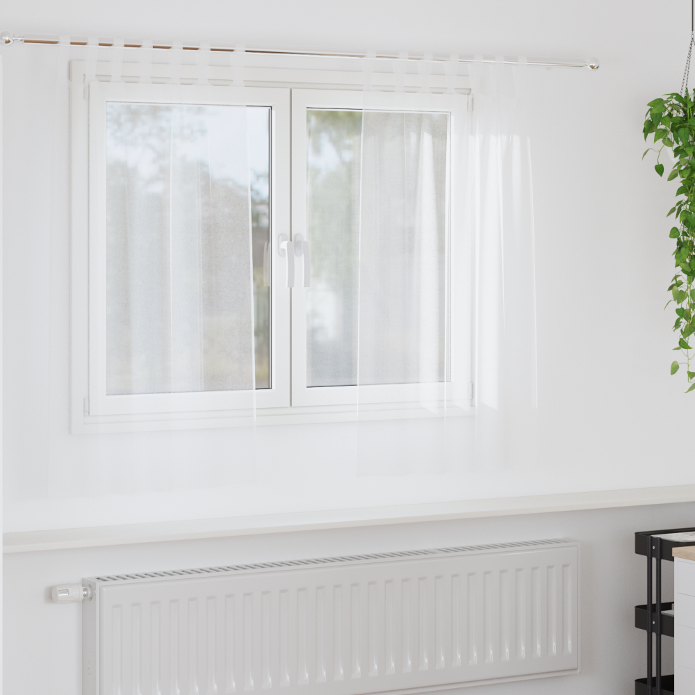 vidaXL Voile Gardin med gardiner 2 pcs Vit 140 x 140 cm Polyester