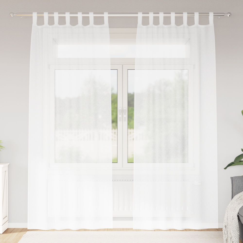 vidaXL Gardiner med gardiner 2 pcs Vit 140 x 225 cm Polyester