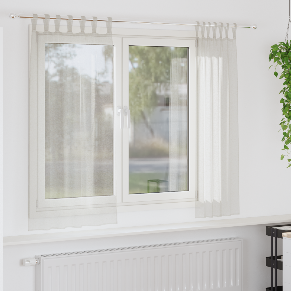 vidaXL Voile Gardin med gardiner 2 pcs Kräm 140x175cm Polyester