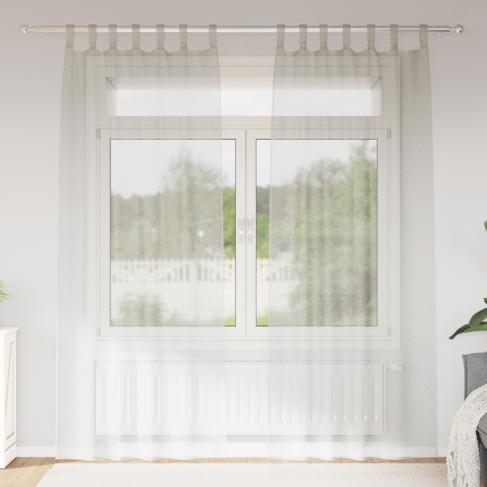 vidaXL Gardiner med gardiner 2 pcs Gräddvit 140 x 245 cm Polyester