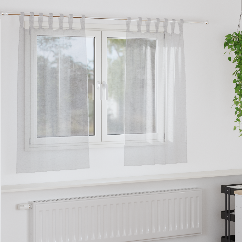 vidaXL Voile Gardin med gardiner 2 pcs Ljusgrå 140x140cm Polyester