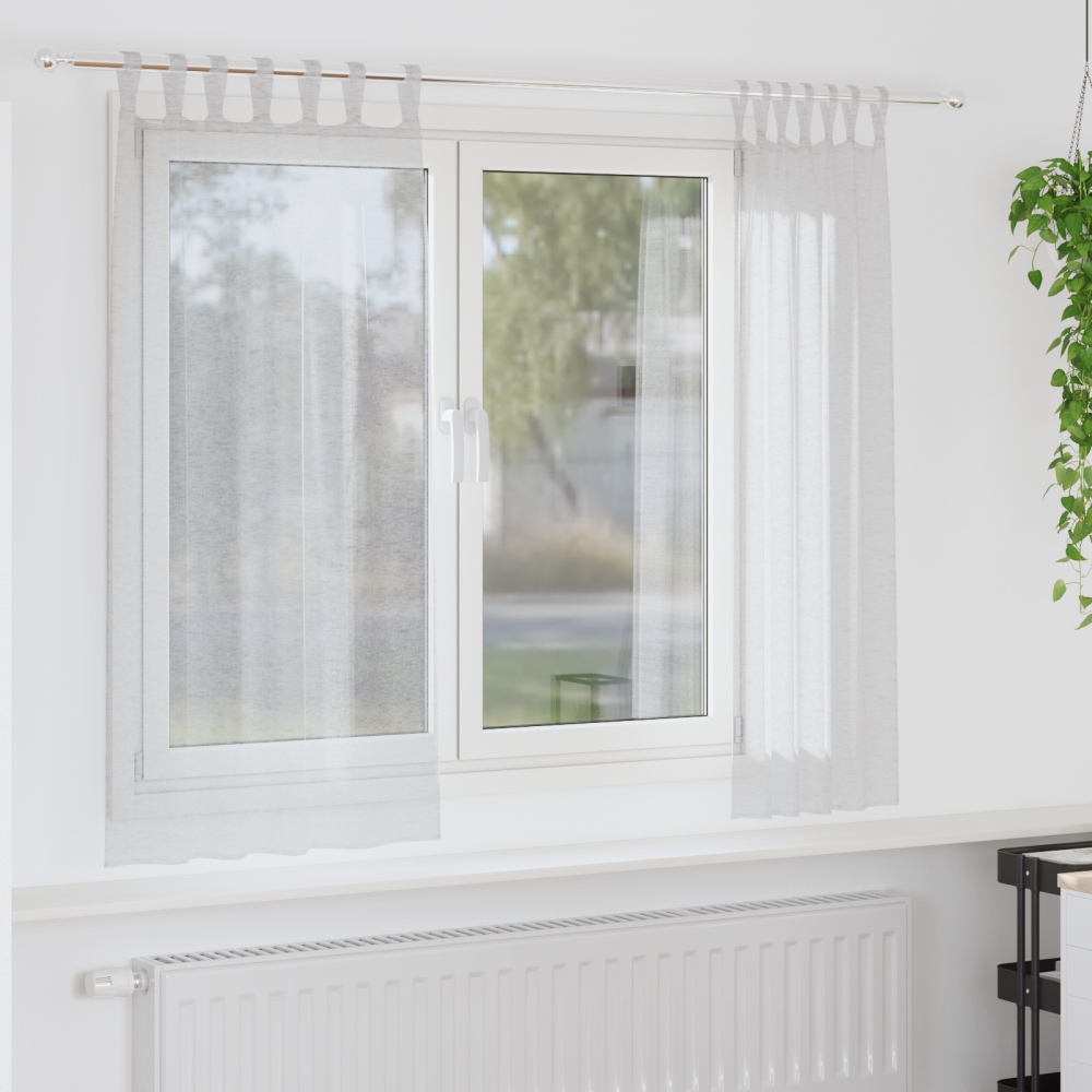 vidaXL Voile Gardin med gardiner 2 pcs Ljusgrå 140x175cm Polyester