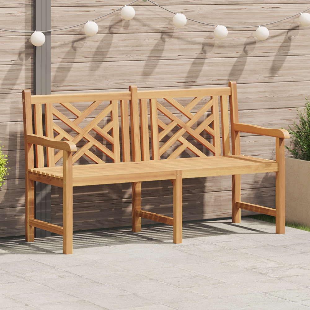 vidaXL Trädgårdsbänk Brun 150 x 60 x 90 cm Massivt teakträ