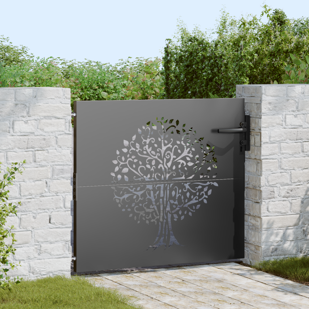 vidaXL Trädgårdsgrind Övrigt Svart 100 x 100 cm Pulverlackerad stål