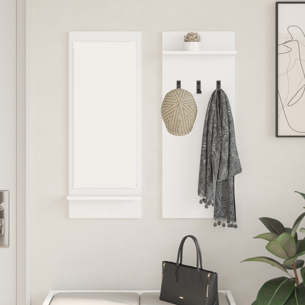 vidaXL Väggmonterad Klädhängare Vit 70 x 10 x 90 cm Konstruerat trä