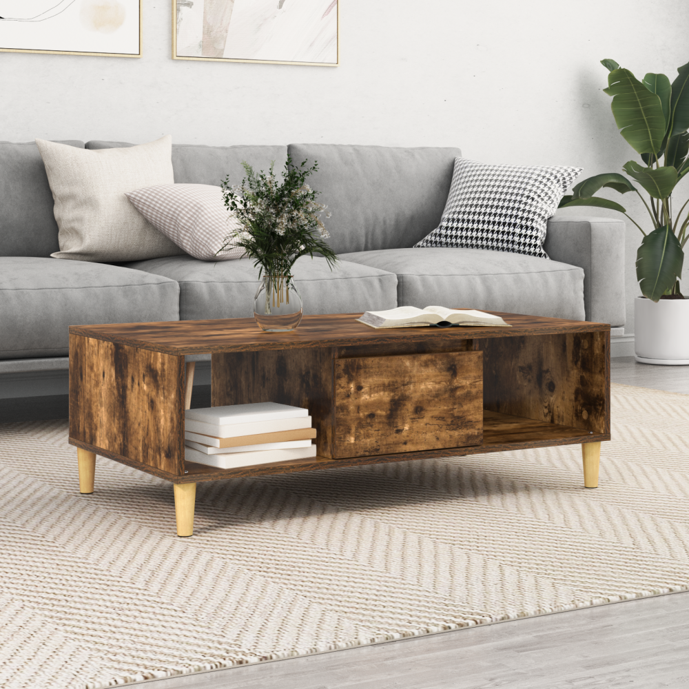 vidaXL med lagring med dörr Rökfärgad ek 103.5 x 60 x 35 cm Konstruerat trä