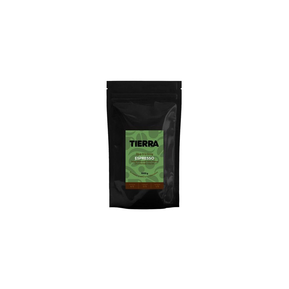 TIERRA VERDE Kaffe TIERRA Espresso Hela Bönor 1kg