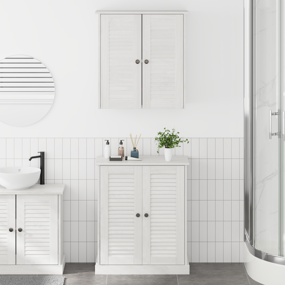 vidaXL Badrumsmöbelset 2 pcs Brun 67,5 x 34 x 80 cm Massiv furu