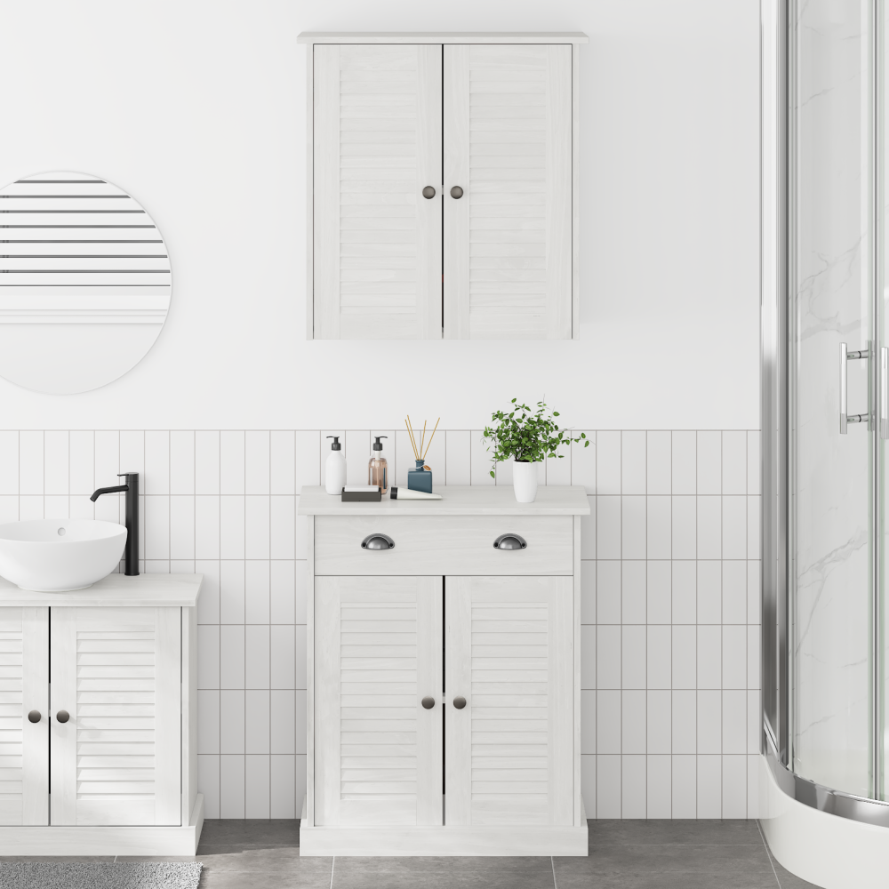 vidaXL Badrumsmöbelset 2 pcs Brun 67,5 x 34 x 80 cm Massiv furu