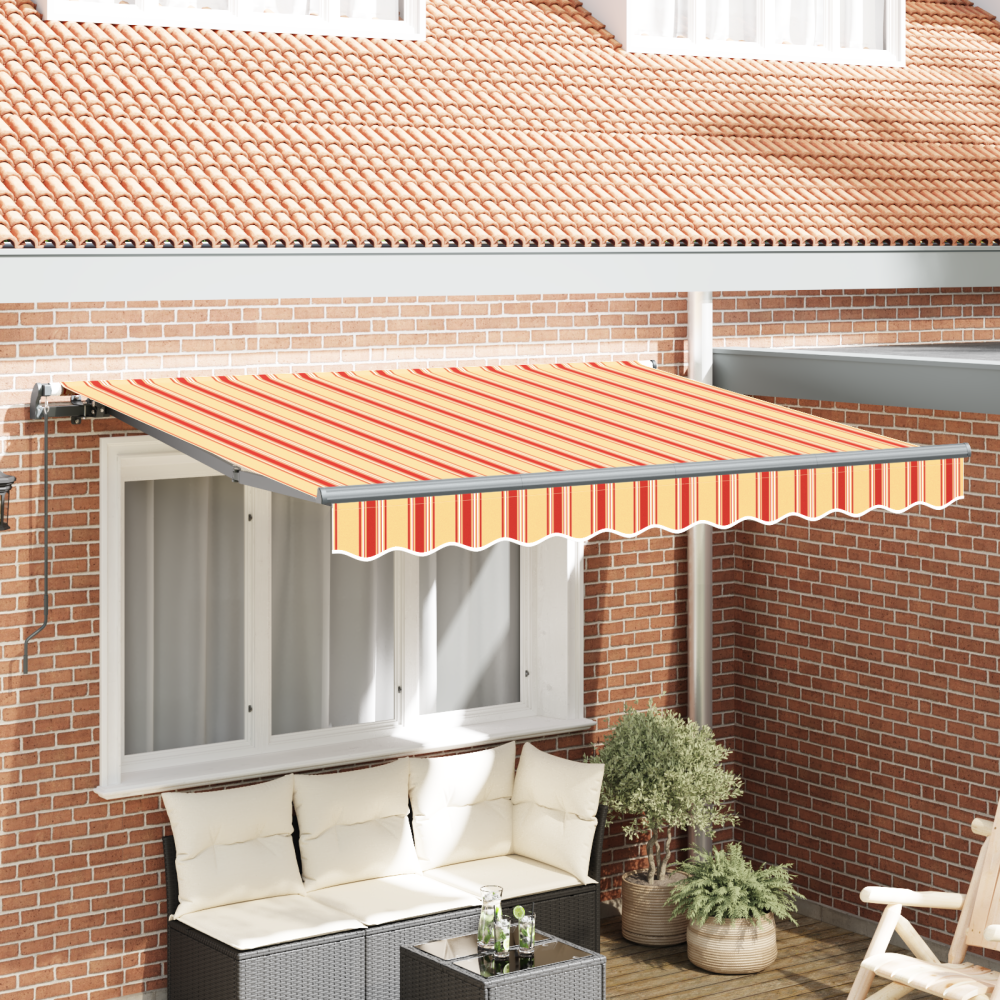 vidaXL Utfällbar markis Gul 300 x 200 cm tyg