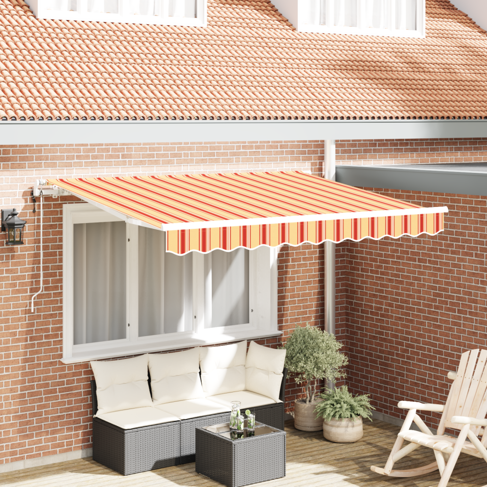 vidaXL Utfällbar markis Gul 300 x 200 cm tyg