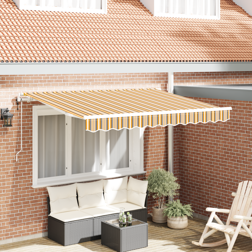 vidaXL Utfällbar markis Gul 300 x 200 cm tyg