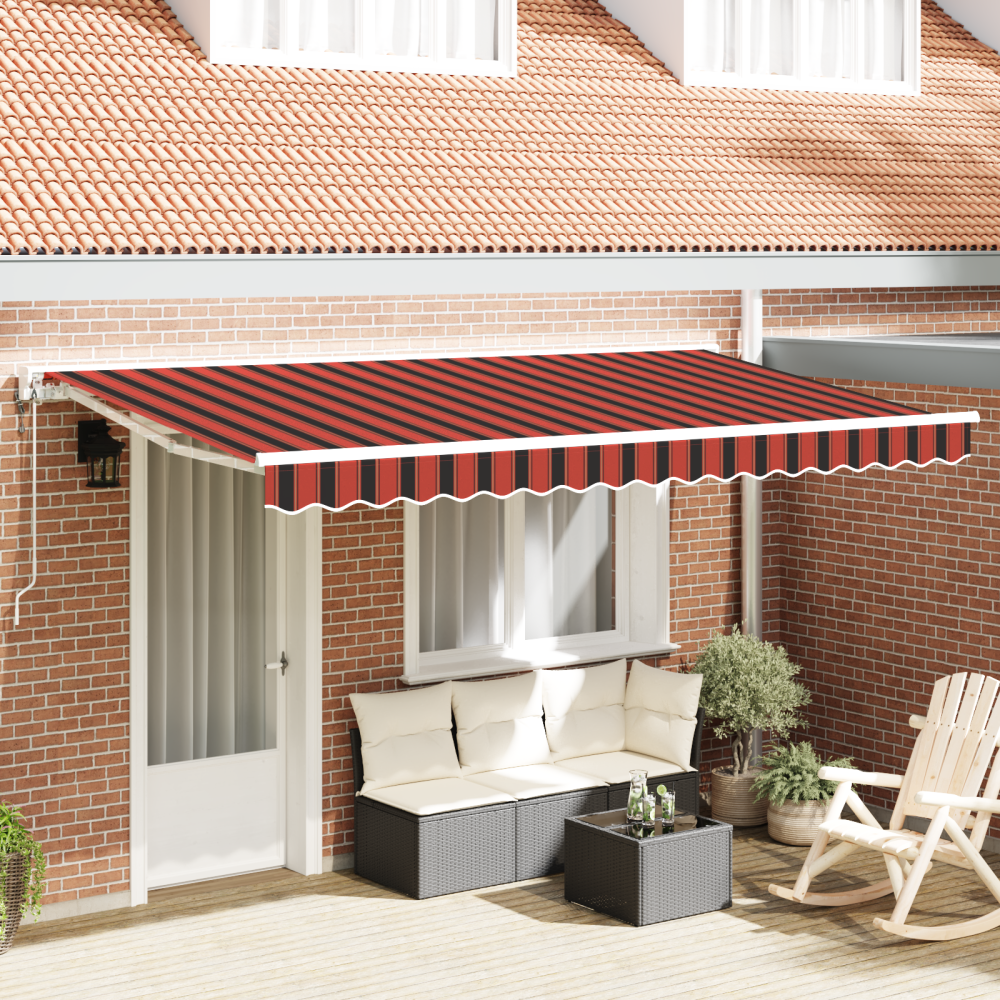 vidaXL Utfällbar markis Marinblå 350x200 cm Polyester och aluminium