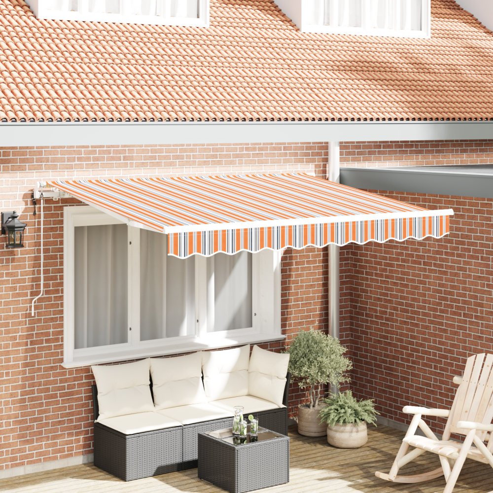 vidaXL Utfällbar markis Flerfärgsdesign 350 x 200 cm