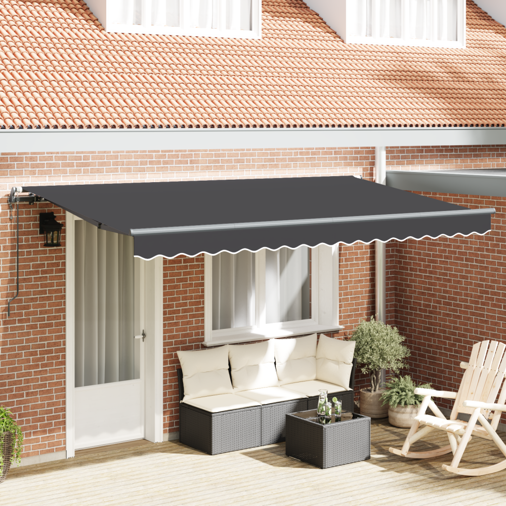 vidaXL Utfällbar markis Antracit 400x200 cm 400 x 200 cm 4 x 2 m