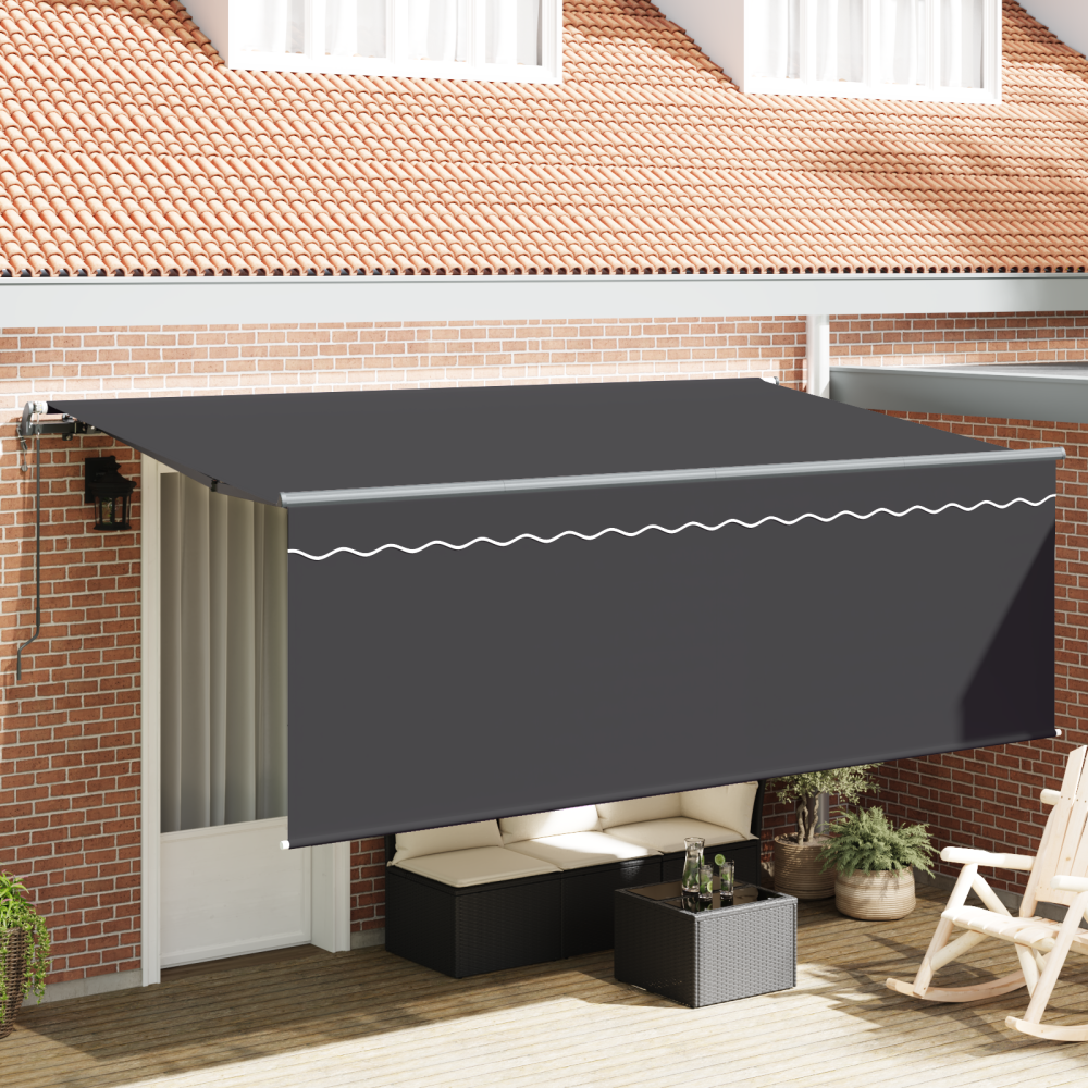 vidaXL Utfällbar markis Antracit 400 x 200 cm tyg
