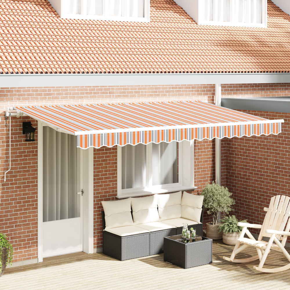 vidaXL Utfällbar markis Flerfärgsdesign 400 x 200 cm