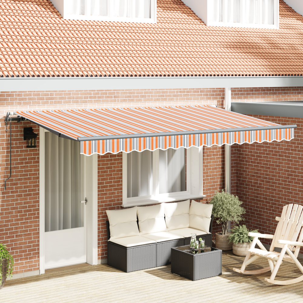 vidaXL Utfällbar markis Flerfärgsdesign 400 x 200 cm