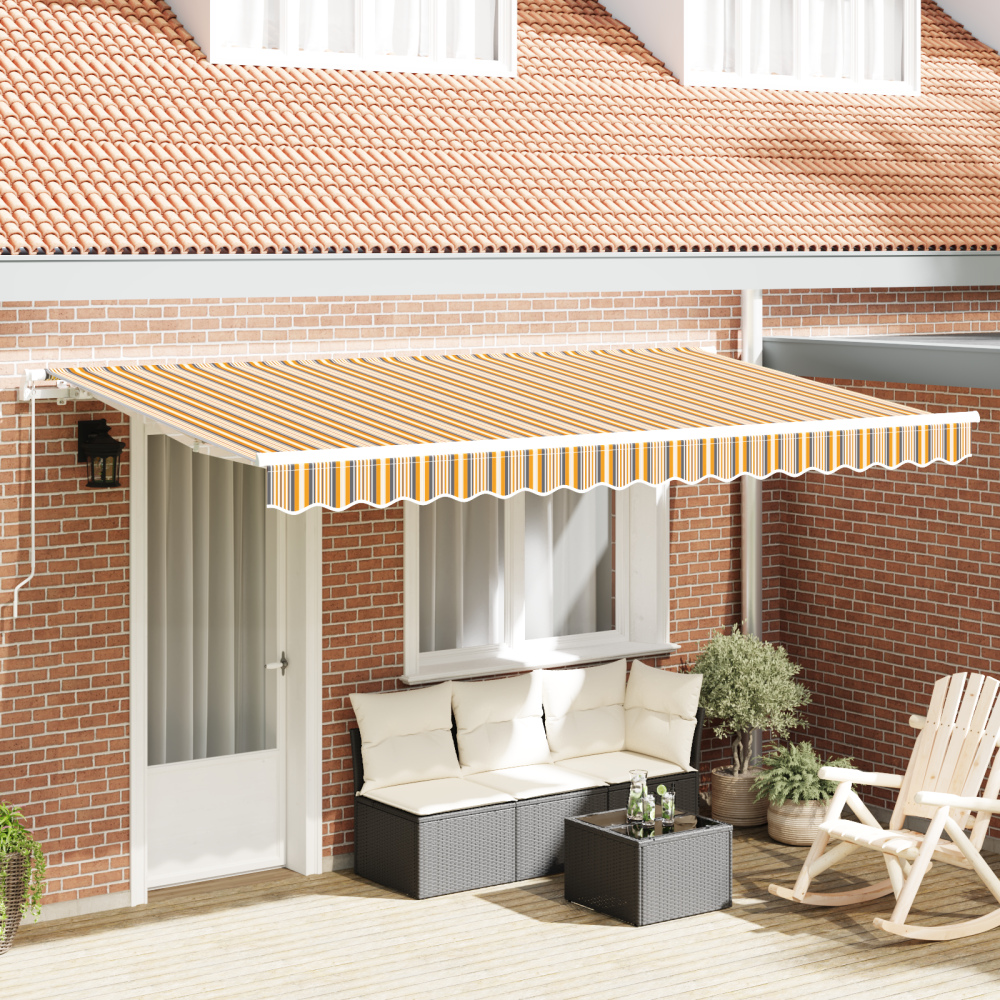 vidaXL Utfällbar markis Flerfärgsdesign 400 x 200 cm