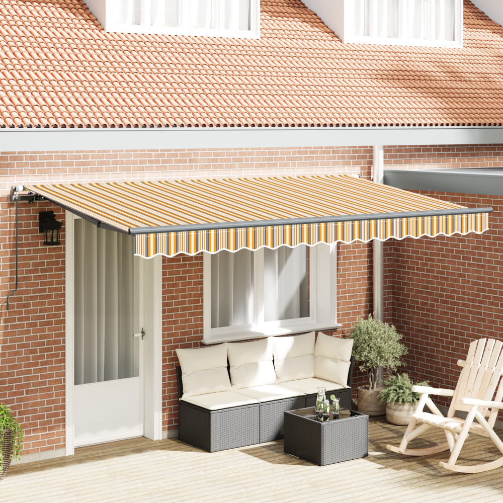 vidaXL Utfällbar markis Flerfärgsdesign 400 x 200 cm