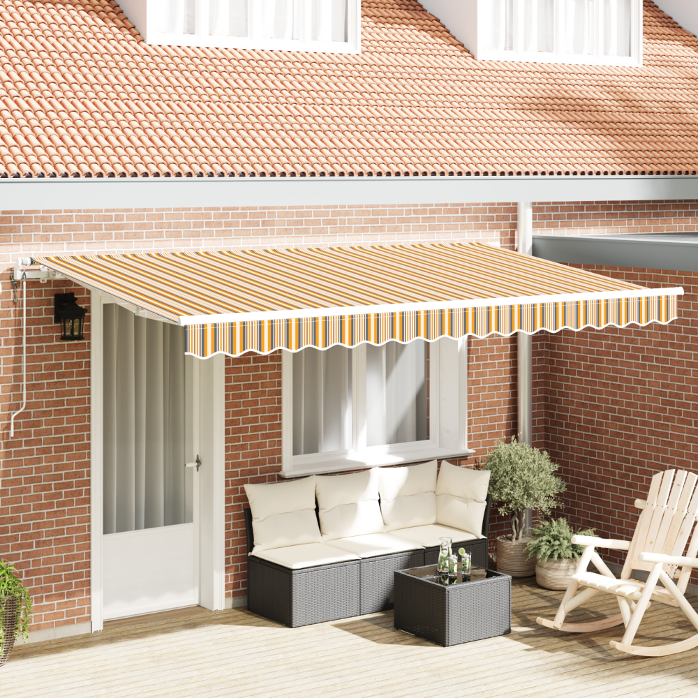 vidaXL Utfällbar markis Flerfärgsdesign 400 x 200 cm